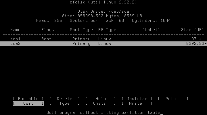 Cfdisk как пользоваться linux